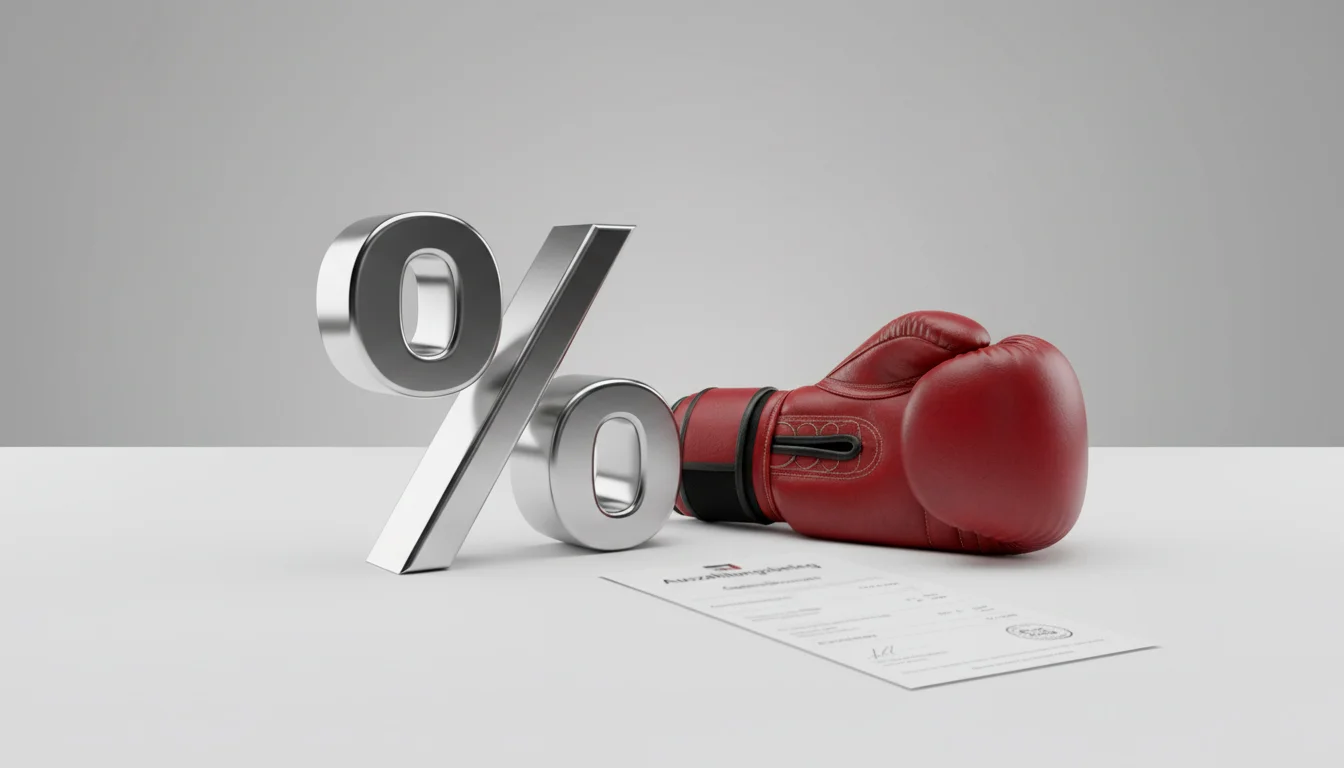 Prozentzeichen und Boxhandschuh - Auszahlungsschlüssel bei Boxwetten