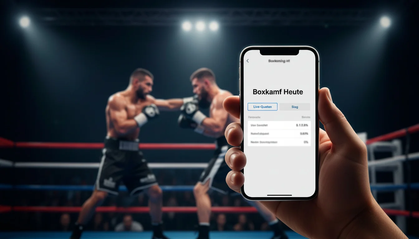 Smartphone mit Live-Quoten vor einem Boxring