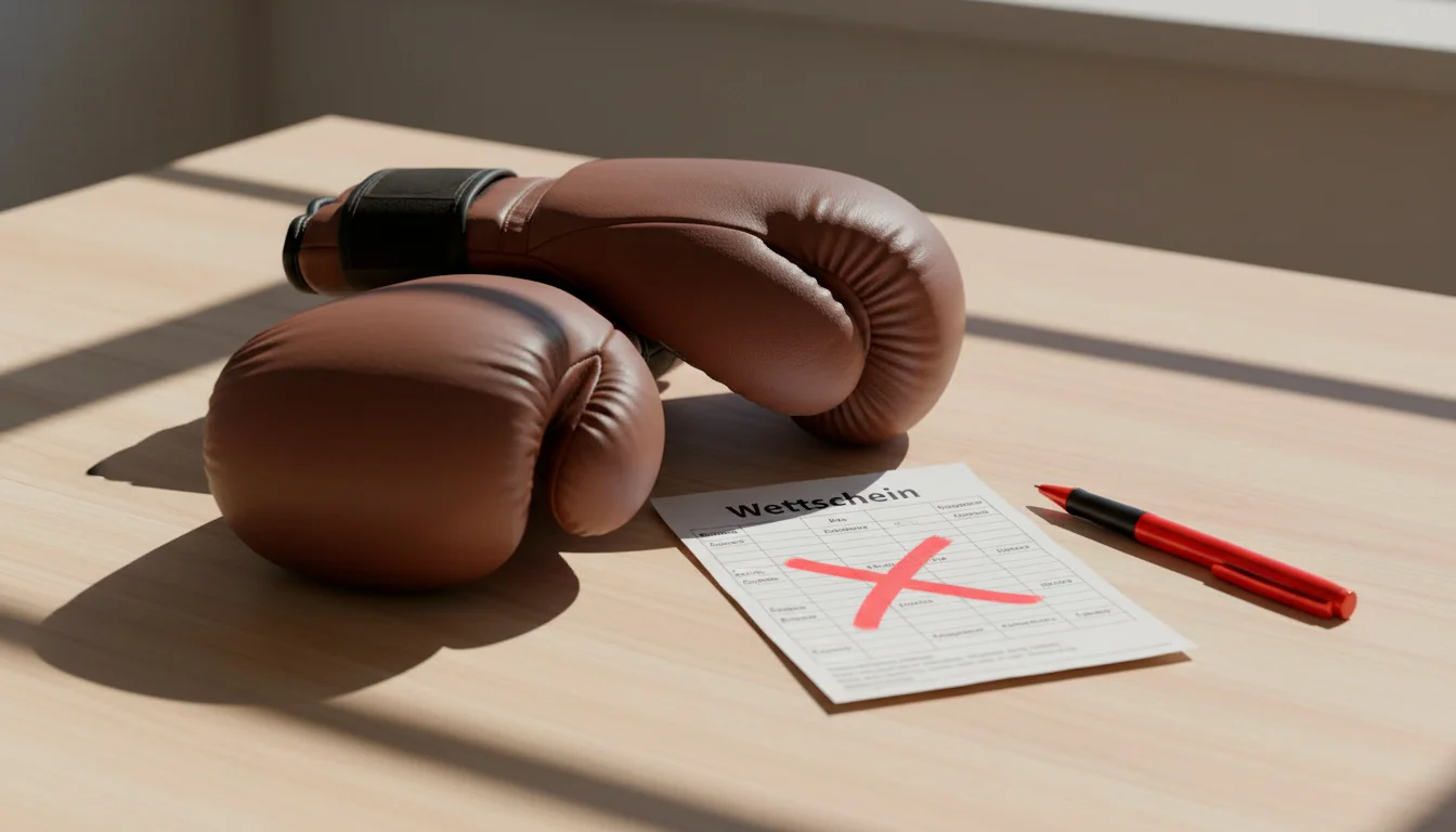 Durchgestrichener Wettschein neben Boxhandschuhen - Fehler bei Boxwetten