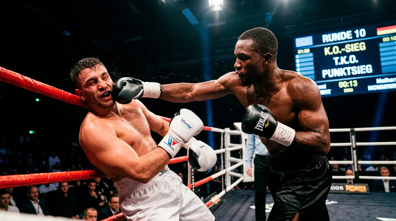 Boxer landet einen K.O.-Schlag - Methodenwette beim Boxen