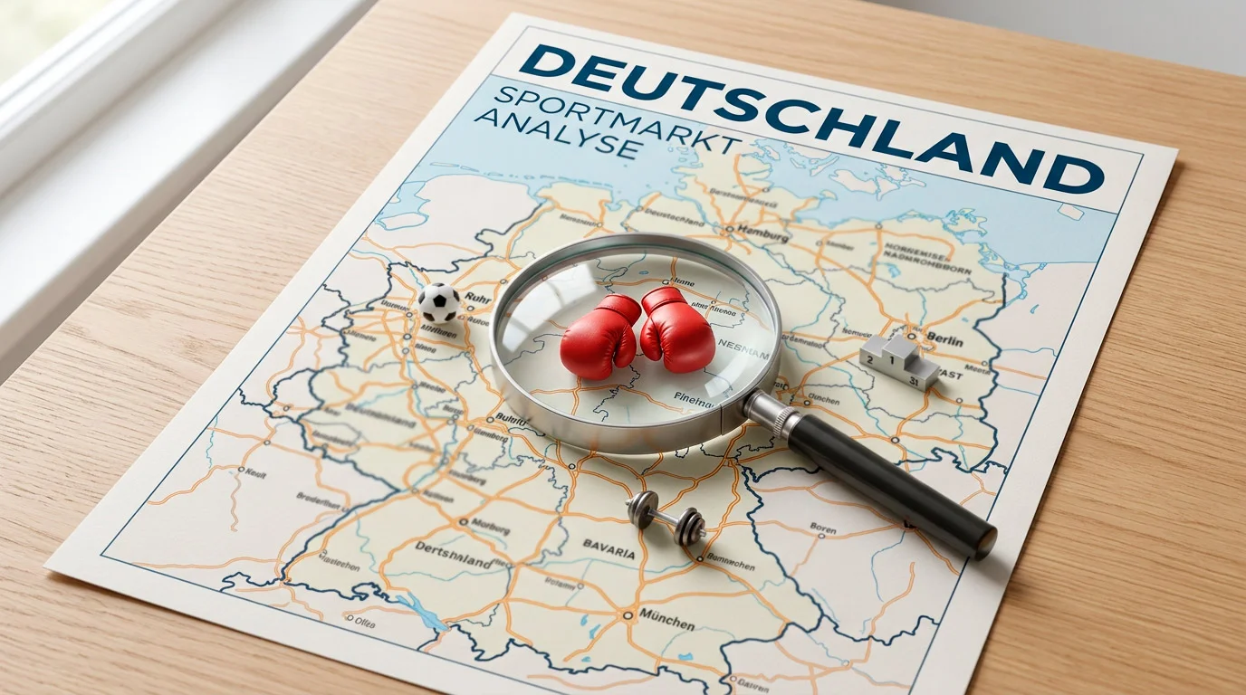 Deutschlandkarte mit Sportwetten-Symbolen - Marktdaten 2026